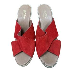 Vibrant Red Sandals with Slip-On Design and Crisscross Straps